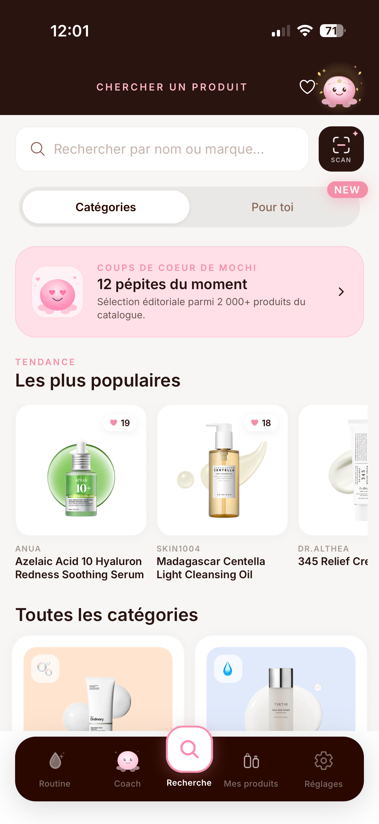 Recherche produits
